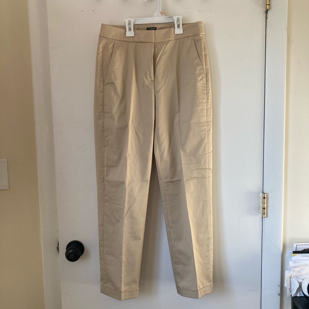 J.Crew Kate Pant in Tan, size 0, NWT, 100% cotton
